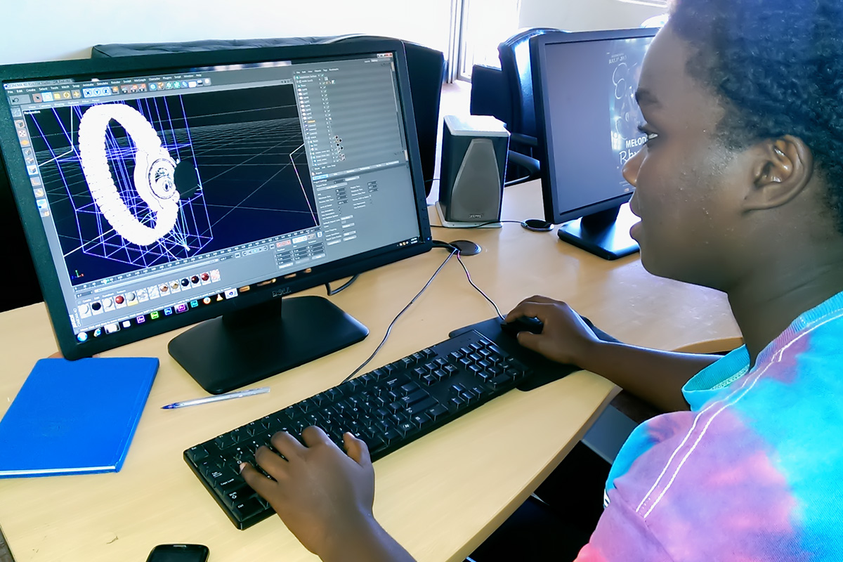 3D animation student modelling a watch at Proline Film Academy