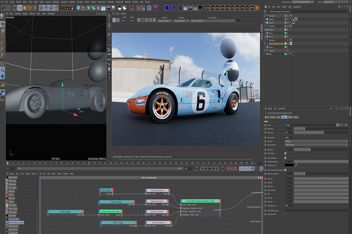 Advanced 3D animation student modelling a car and texturing class at Proline Film Academy