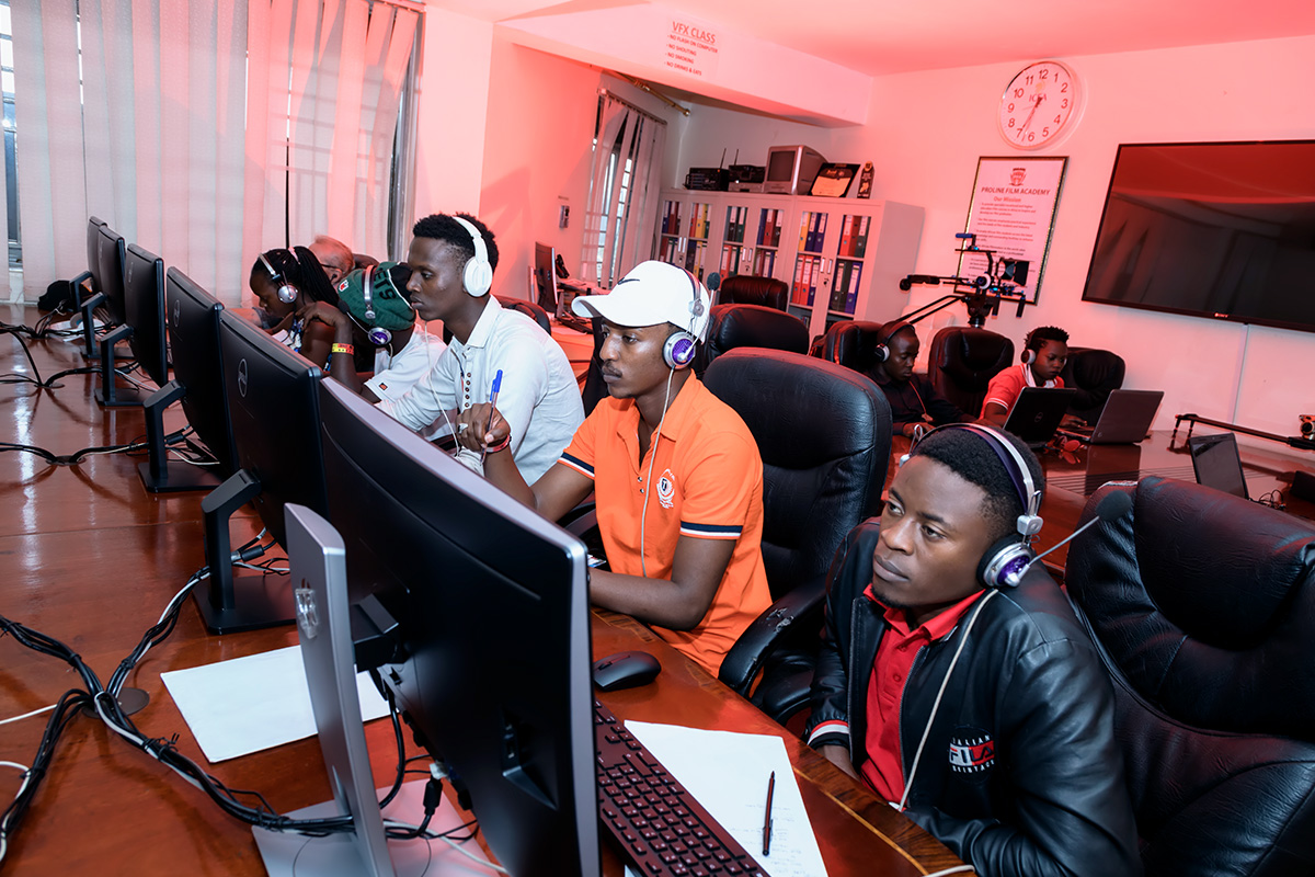 Digital Marketing students in class learning time management at Proline Film Academy